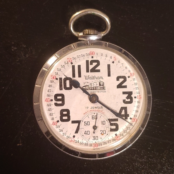 vintage Waltham 17 Jewels Railroad Open Face Pocket
